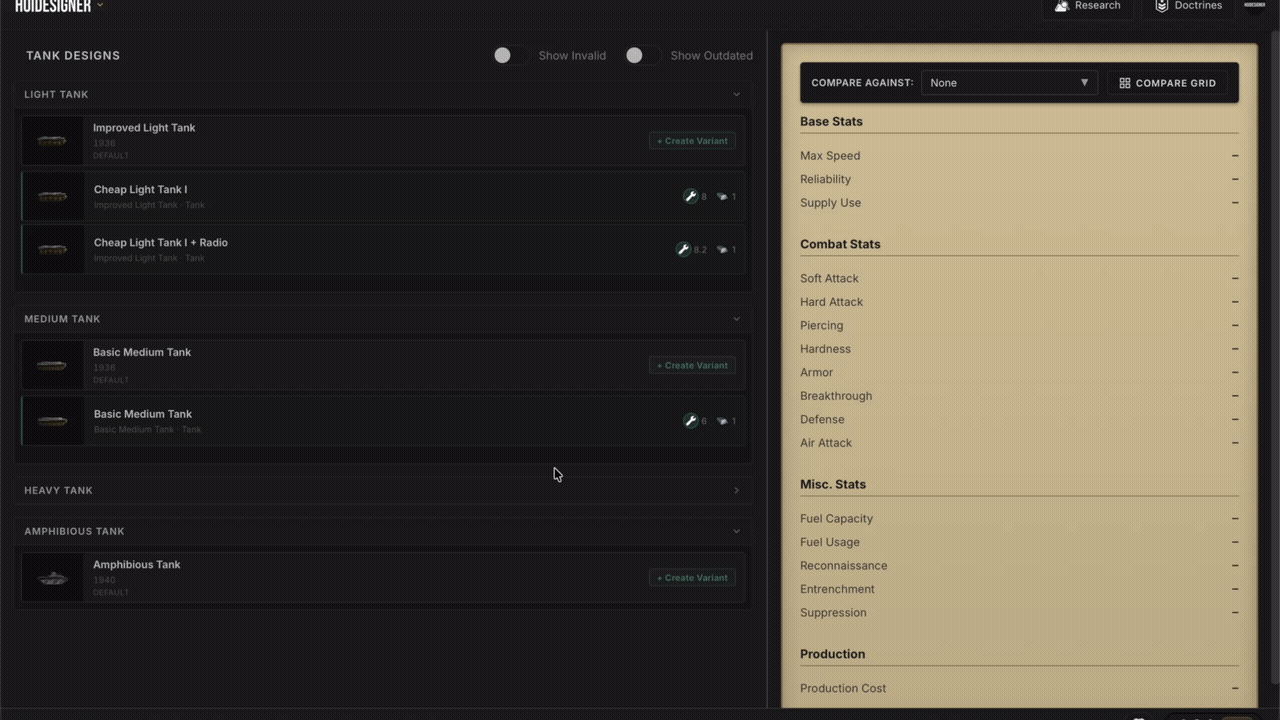 Tank Designer: building a design and saving it to the library
